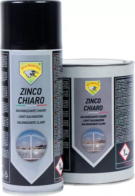 Vernice Zincante a Freddo Zinco Galvanizzante Chiaro Protettinoda 400 ml a 4 kg.