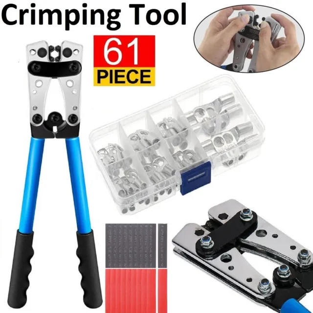 Cable Lug Crimper Crimping Tool Wire Plug Pliers Battery Terminal Assortment Kit