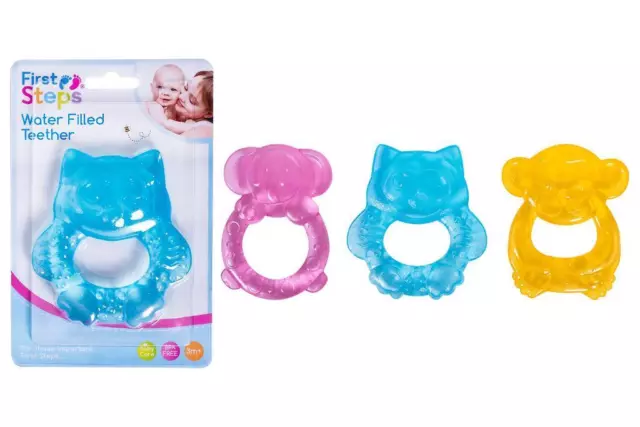 Baby Teether Teething Ring Water Filled BPA Free Soothe Sore Gums Boys & Girls