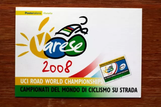 Cartolina Commemorativa Campionati Del Mondo Di Ciclismo Su Strada Varese (F893)