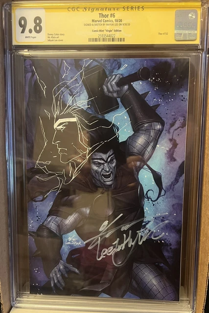 Thor #6 CGC 9.8 SS Comic Mint virgin signed & sketched by Inhyuk Lee 2020!🔥