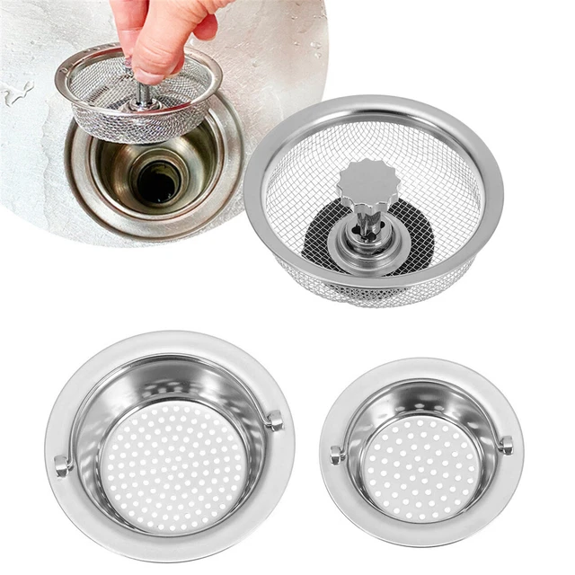 Filtre Évier Cuisine Crépine SUS304 83mm - Lot 2 Pièces Bouchon Inox