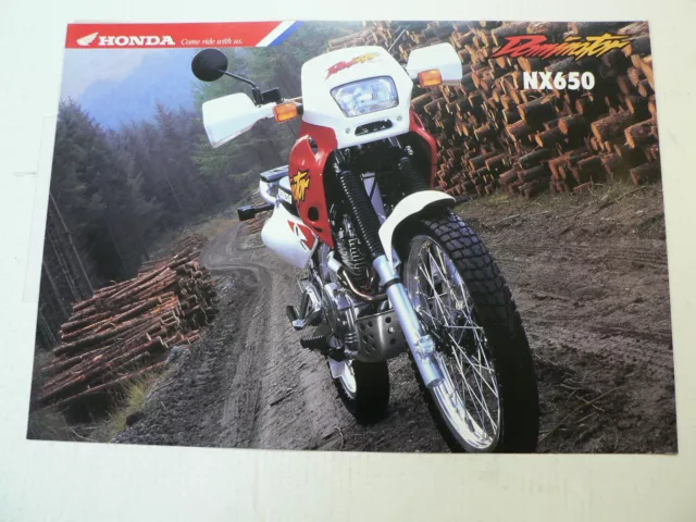 H038 Honda  Brochure Prospekt Folder Dominator Nx650 Dutch 6 Pages 1995 ?