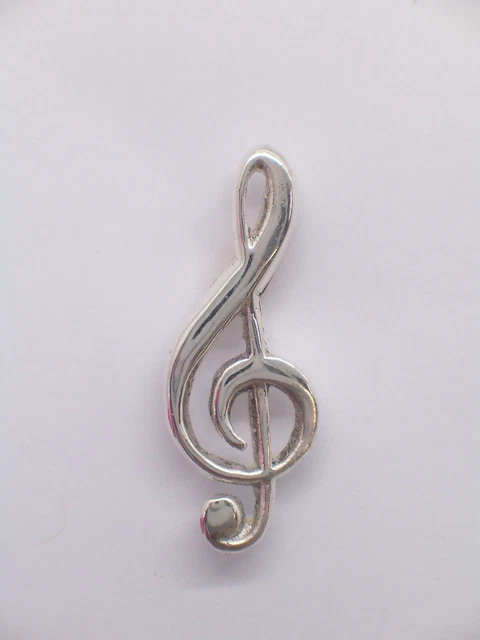 Clé de Sol : Broche De Veste ( Pins) en Argent 925 - Musique - Sol