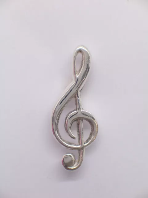Treble Clef: Brooch From Jacket (Pins) Silver 925 - Music - Sol
