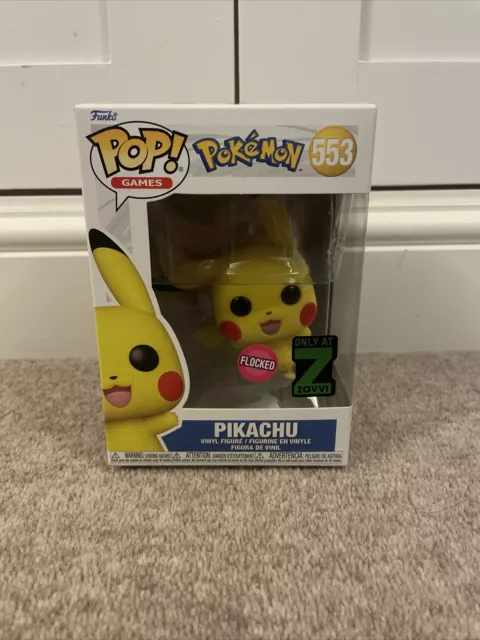 Funko Pop! Games # 553 Pokémon Pikachu (Flocked) Zavvi Exclusive