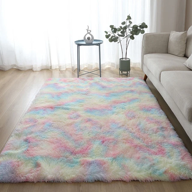 1xUltra Doux Colorant Peluche Tapis Moelleux Zone Tapis for Chambre Salon Sol