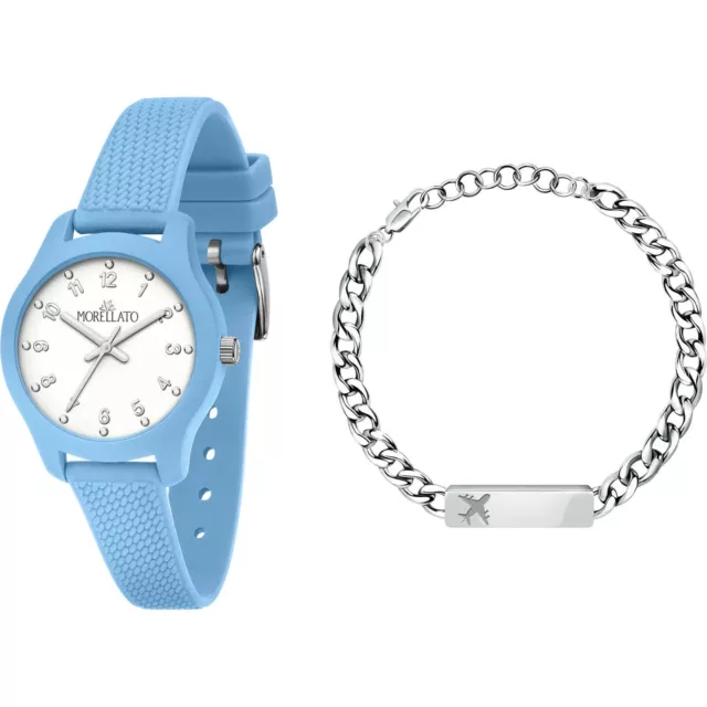 Orologio Donna Bambino Bambina Morellato Soft R0151163010 Azzurro con Bracciale