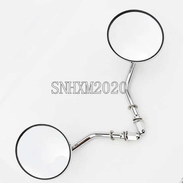 Motorcycle Chrome Round Rear View Mirrors For Harley Cruiser Bobber Chopper USA