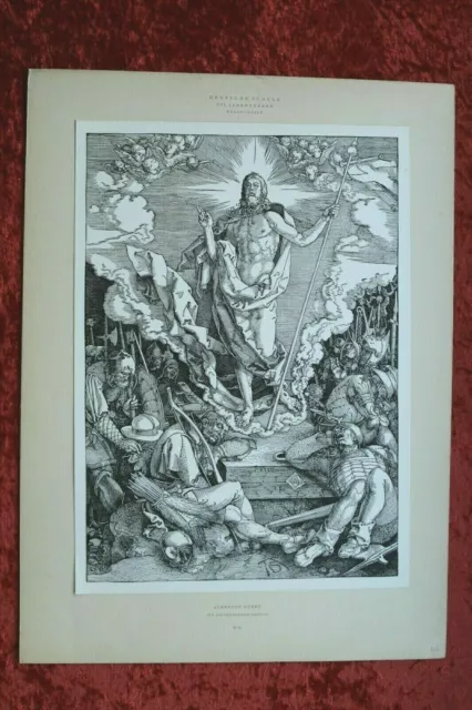 M-IX) Holzschnitt Albrecht Dürer 1898 Auferstehung Christi Reichsdruckerei Berli