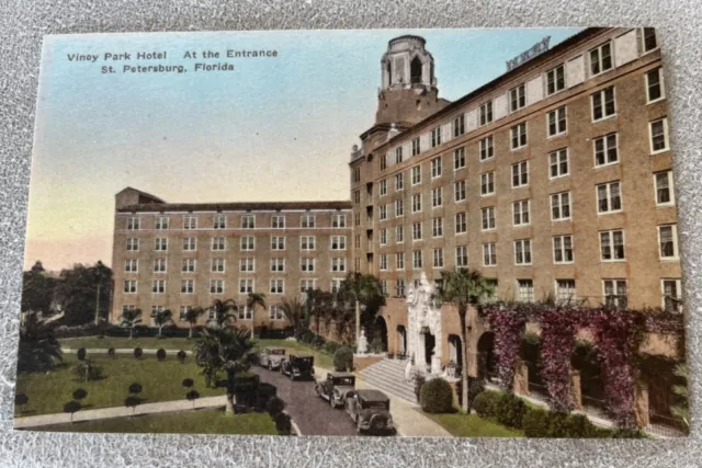 Vintage Postcard Vinoy Park Hotel St Petersburg Florida Albertype Hand Colored