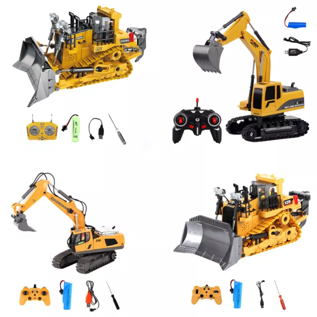 RC Backhoe Loader Excavator Toy Remote Control Engineering Construction Vehicle