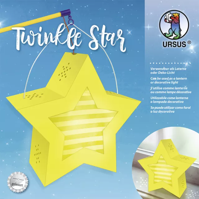 Laternen-Bastelset-Lampion -Twinkle Star "Gelb" - Laterne zum basteln