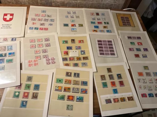 Switzerland Stamps 1970s -80s mnh mint 15 leaves + exte used stamps on reverse k