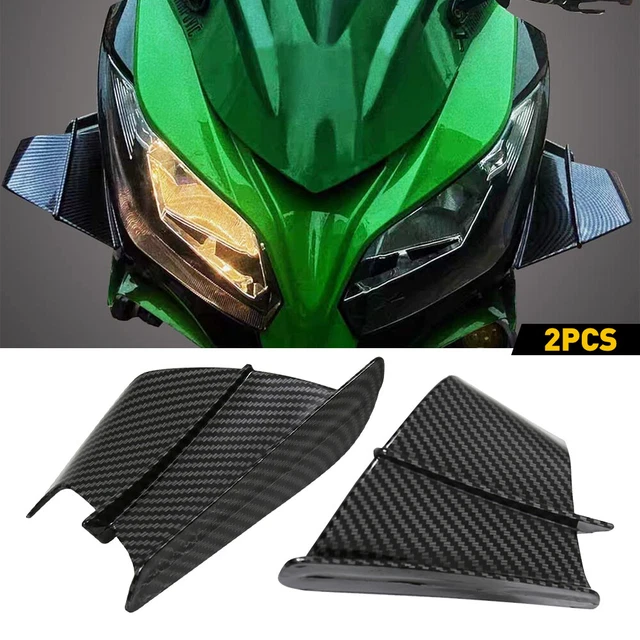 Motorcycle Side Fairing Winglet Wing Spoiler Air Deflector Glossy Carbon Fiber