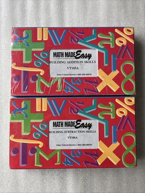 MATH MADE EASY - Addition + Subtraction Skills VHS LOT NEW SEALED ...