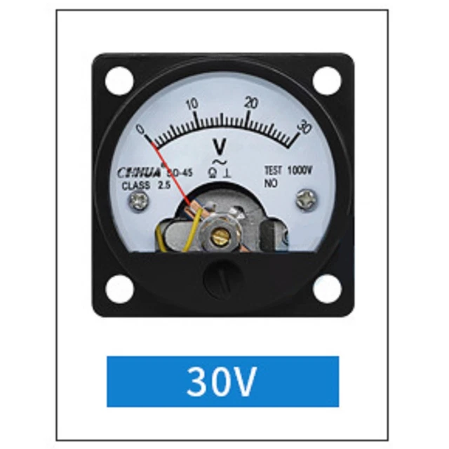 Voltmètre Analogique AC 0-300V - Cadran Rond 45mm, Précision Classe 2.5, Pour Tableau électrique
