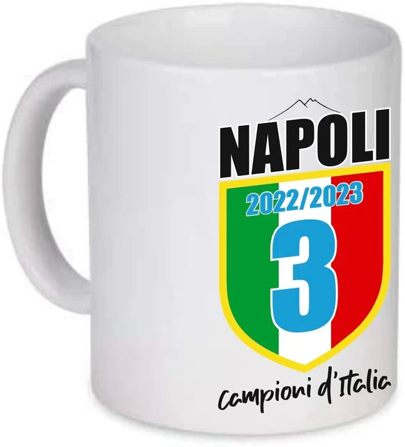 Tazza Napoli Campione D'Italia 2024/25 – Ceramica Con Scudetto Tricolore – Regalo Per Tifosi Azzurri