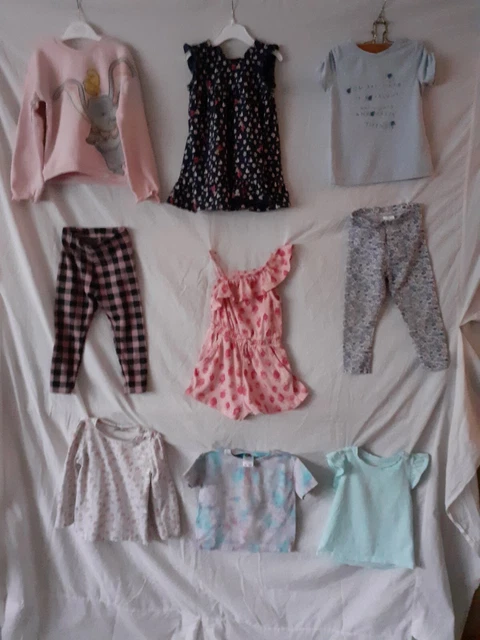 Bundle Of Girls Clothes Age 12-18 Months. 9 Items.