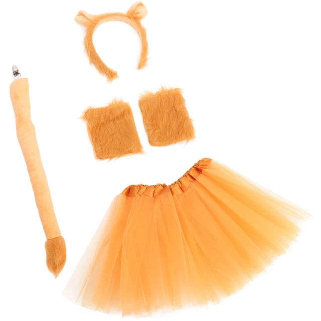 Plush Halloween Fancy Dress up Animal Cosplay Kit Lion Ears Headband