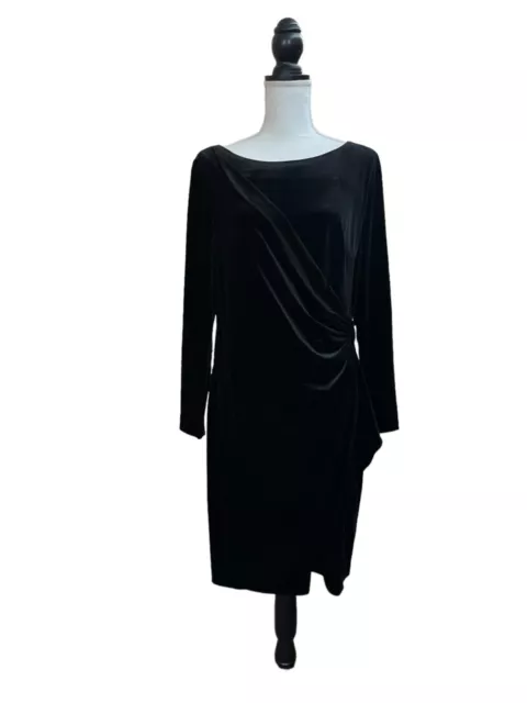 DKNY Womens Black Side Ruched Sheath Dress 14