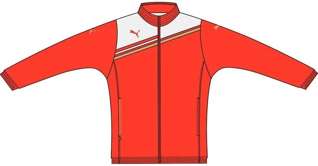 PUMA Veste tissée King pour Homme M, Rouge/blanc