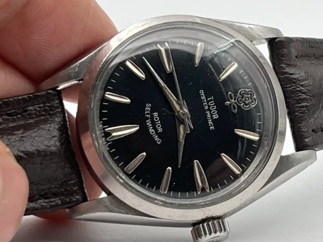 Vintage Tudor by Rolex Prince Oyster 7964 Original Black Dial Stainless RUNS