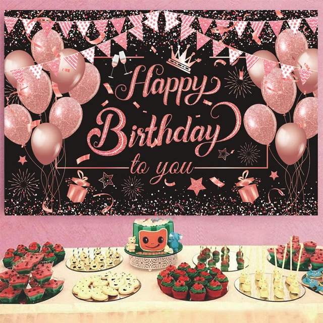 HAPPY BIRTHDAY BACKDROP Party Balloon Background Banner Photo Prop