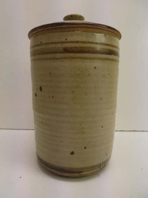Australian Pottery Ceramic Lidded Canister Pot Jar Signed Stamped Harold Hughan