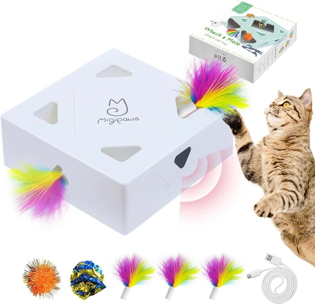Migipaws 3in1 Katzenspielzeug - Elektrische MigiBox Mit 7 Löchern & Sensor