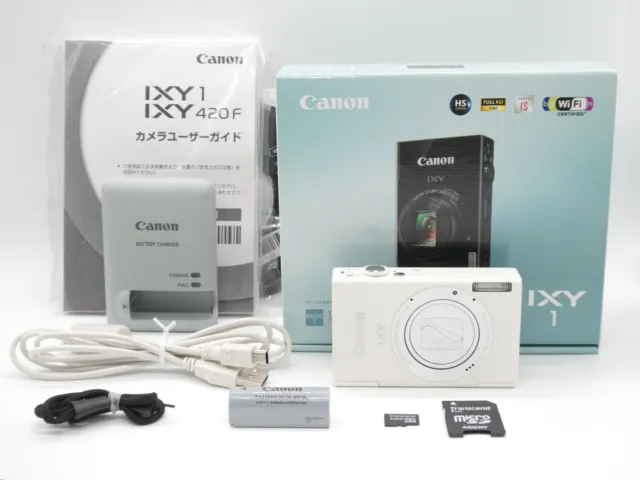 [NEAR MINT+ IN BOX] Canon IXY 1 White 10.1MP Digital Camera FROM JAPAN