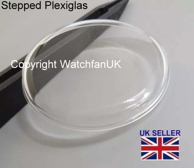 Watch Glass Acrylic Crystal - High Domed Stepped - Dia range 17 mm to 40mm