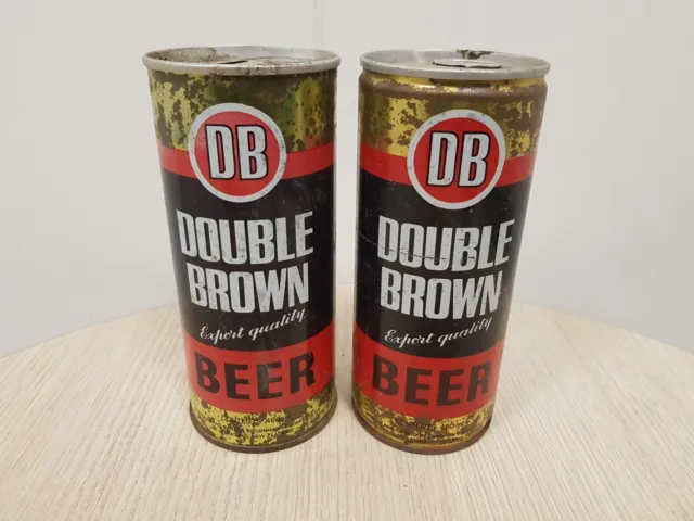 2x Vintage Double Brown Empty Cans 460ml Auckland New Zealand