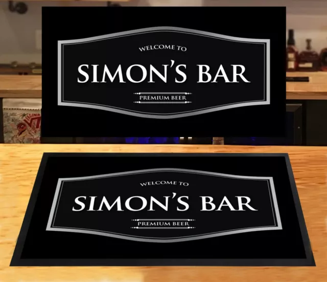 Personalised Bar runner Silver effect beer label bar runner Pubs & Clubs