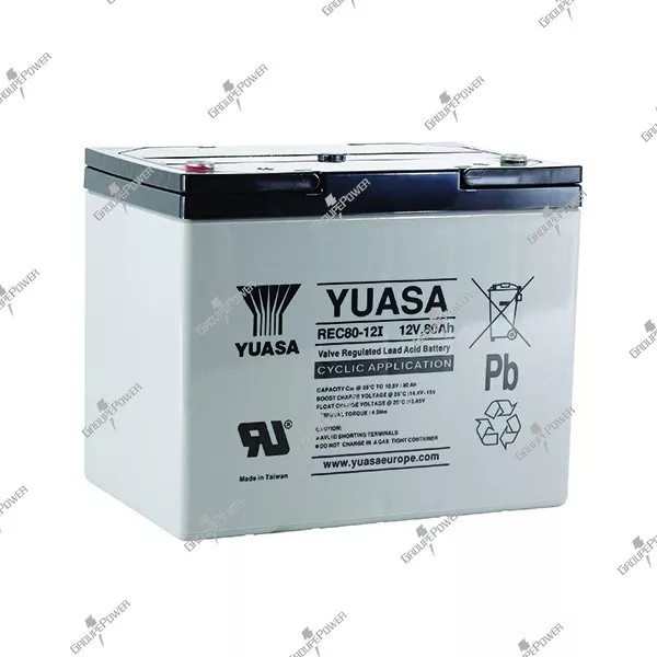 Batterie energies renouvelables cyclique rechargeable YUASA REC80-12 12V 80AH