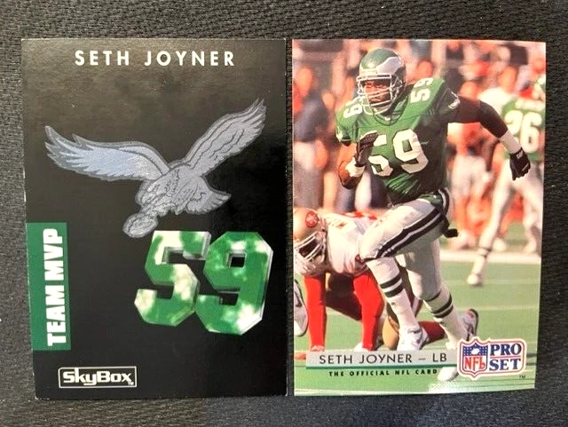 NFL - Seth Joyner 1992 Skybox Primetime Team MVP & 1992 Pro Set - Eagles