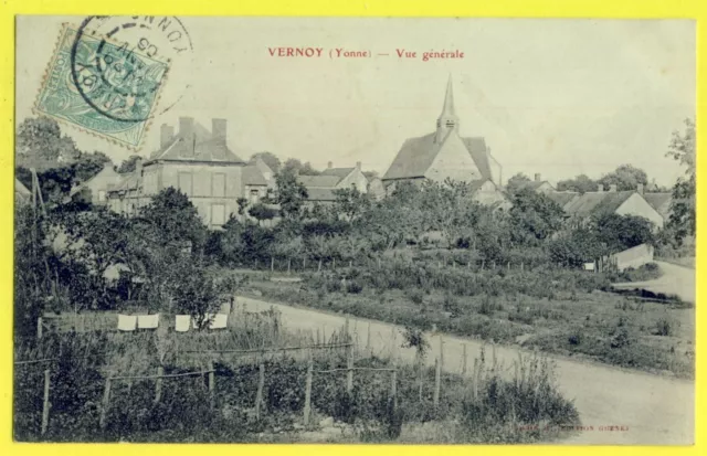 CPA France 89 - VERNOY (Yonne) Vue Générale du Village en 1906