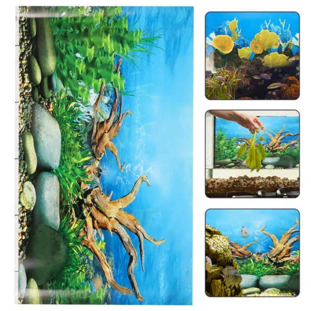 poster fond aquarium reversible 60 X 45 CM galet/sea