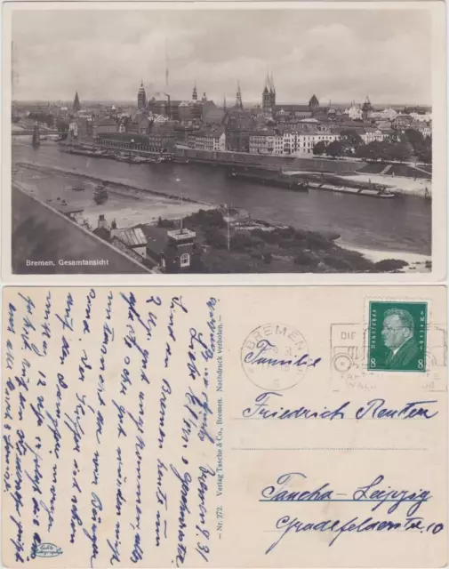 Ansichtskarte Bremen Stadt, Weser und Bootshaus 1931