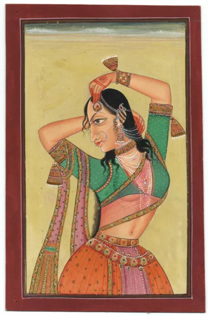 Porträt Malerei Von Indianer Damen Von Ragamala Bild Ragini Kunst 14x21.6cm