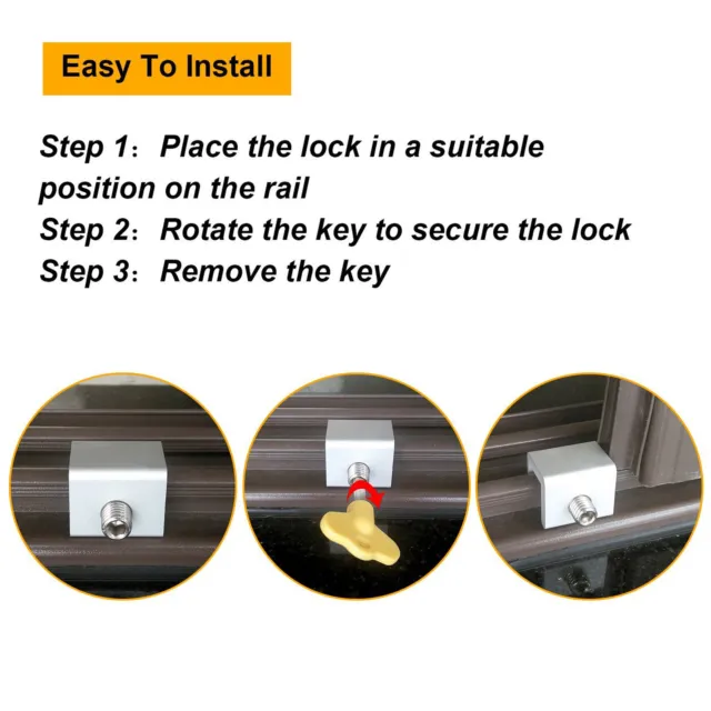 15Pack Sliding Door Safety Lock Double Hole Adjustable Vertical Horizontal Lock