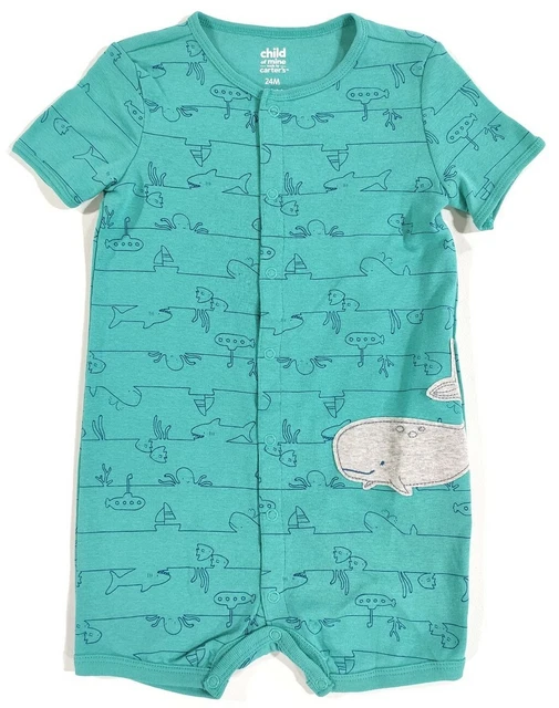 Infant Baby Boys 24 Months Carters Child of Mine Whale Sea One Piece Outfit