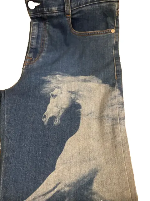 Stella McCartney Horse Mid Rise Boyfriend Jean Very Good Condition Sz 30 Waist