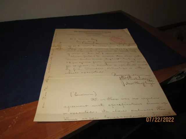 1886 Antique Pennsylvania Railroad Philadelphia Letterhead Hand Written Letter