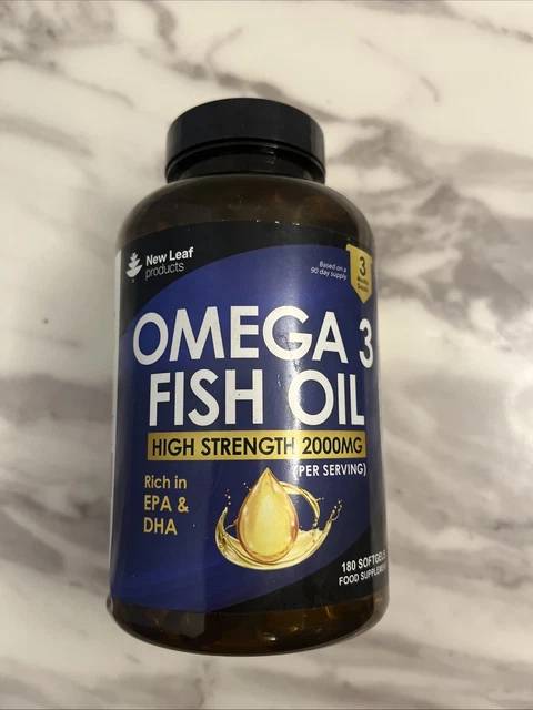 OMEGA 3 SUPPLEMENTS 2000mg Softgels - High Strength Fish Oil + Vitamin ...