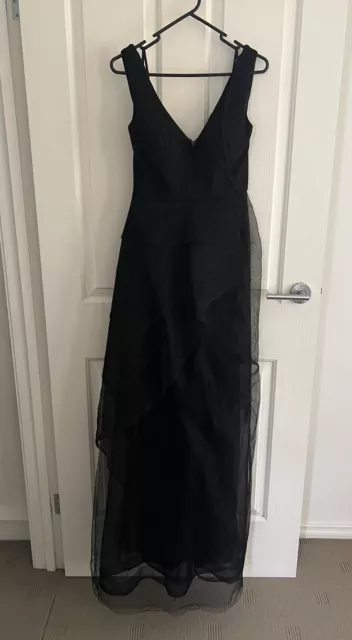 Bariano Dress Gown Maxi Fit And Flare Size 8 Polyester Tulle Formal Worn Once