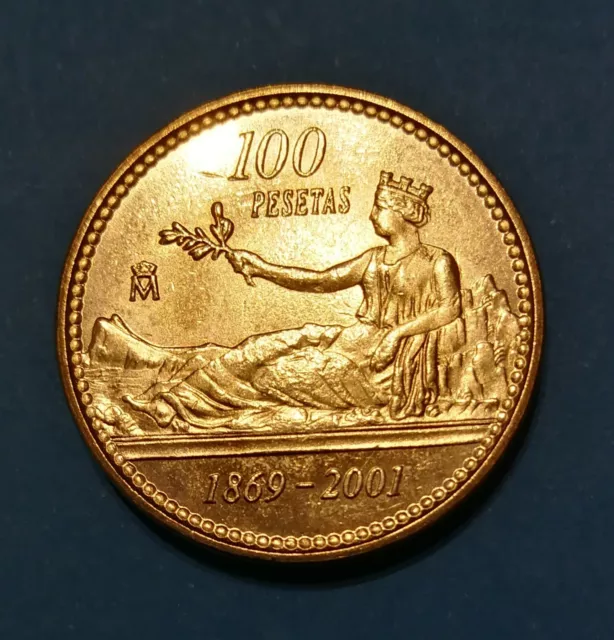 Feliciano España,moneda de 100 pesetas año 2001 S/C La ultima peseta