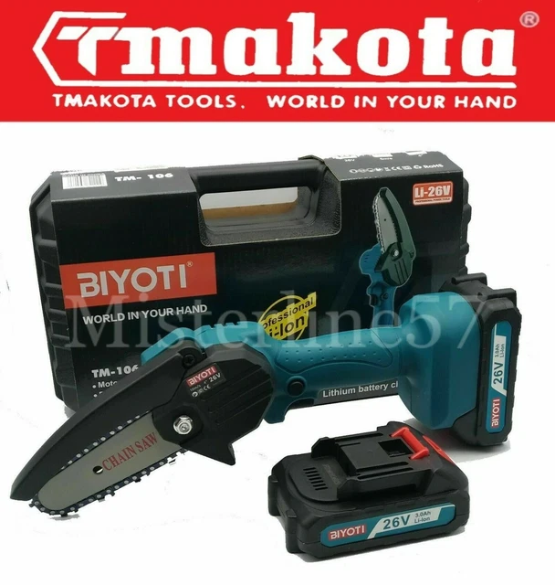 Mini Motosega A Batteria Elettrica &ndash; 2 Batterie &ndash; Tagliarami Portatile Con Valigia &ndash; Senza Marca