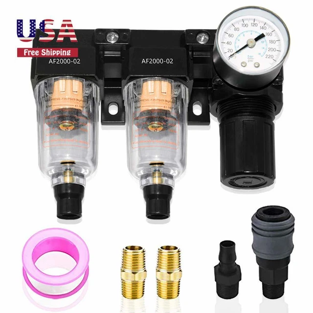SEMIAUTO DRAIN AIR Filter Pressure Regulator 1/4'' NPT Dryer kit with