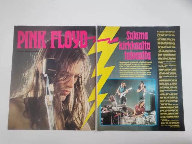 PINK FLOYD article/clippings SUOSIKKI magazine Finland 1970's.
